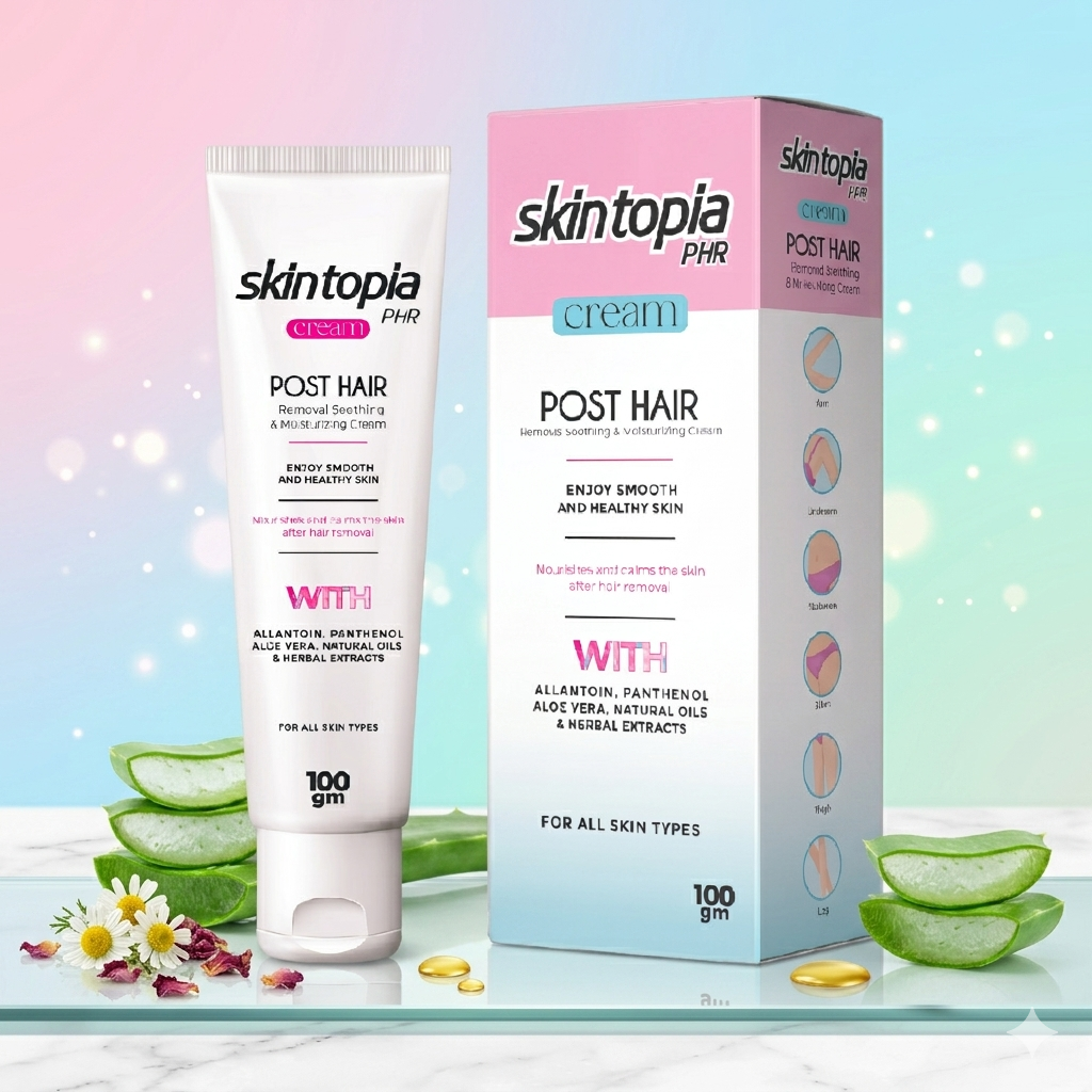 بديل الليزر رقم واحد فى مصر كريم سكينتوبيا لتقليل نمو الشعر وتهدئة البشرة | Skintopia PHR Post Hair Removal Cream
