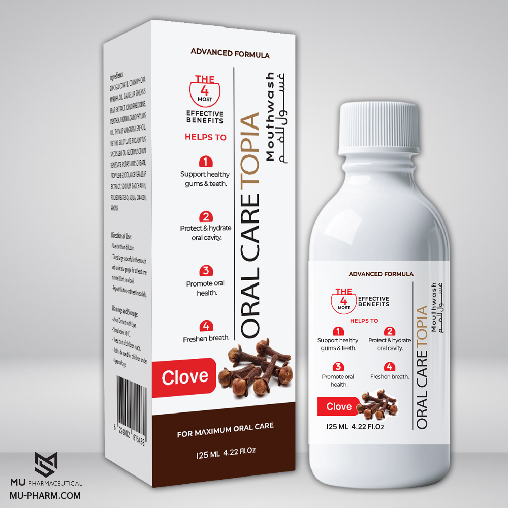 غسول الفم Oral Care Topia بالقرنفل والزنك: حماية متكاملة للثة ونفس منعش